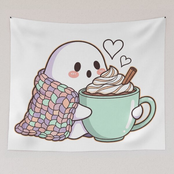 Item preview, Spooky Cute Cozy Cocoa Ghost designed and sold by Apex Designs.
