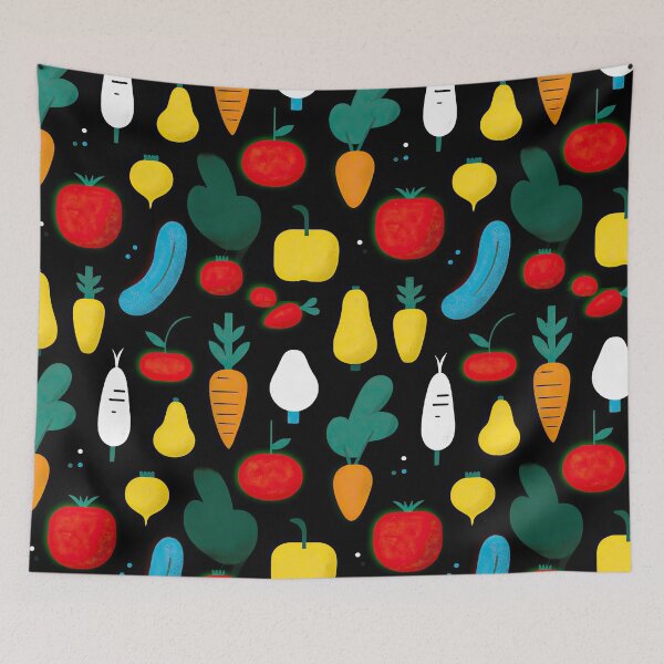 Item preview, Colorful Veggie Pattern– Fun All Over Print with Tomatoes, Carrots & Peppers, Farm Fresh Aesthetic, Gift for Foodies & Gardeners designed and sold by Kybruno's Creations.