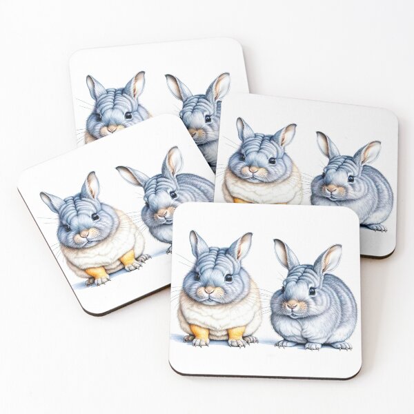 Item preview, Two cute baby rabbits on a white background in the style of a vi designed and sold by LanaGustavsson.