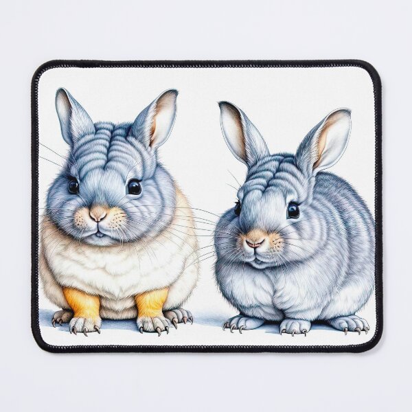 Item preview, Two cute baby rabbits on a white background in the style of a vi designed and sold by LanaGustavsson.