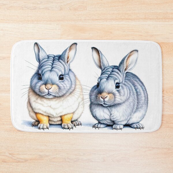 Item preview, Two cute baby rabbits on a white background in the style of a vi designed and sold by LanaGustavsson.