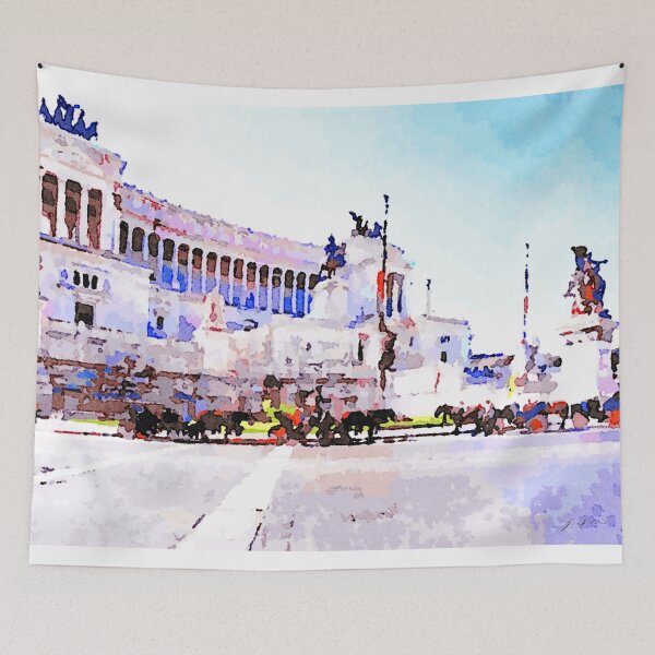 Item preview, Rome: wheelchairs with horses under the Altare della Patria designed and sold by Giuseppe Cocco.