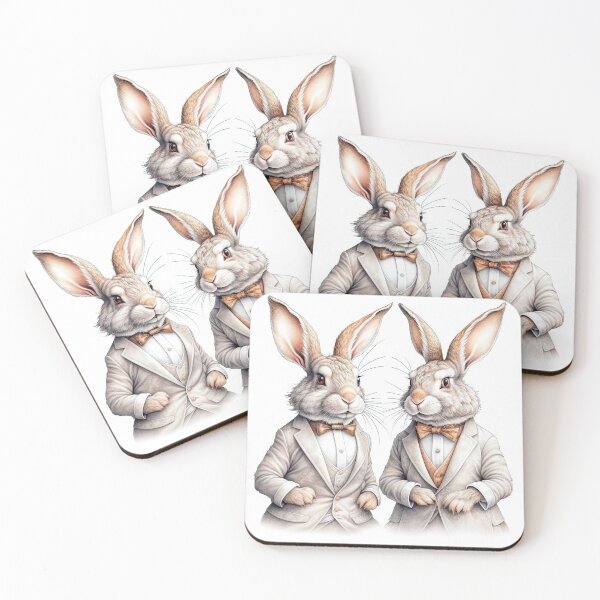Item preview, Two funny rabbits in the style of steam punk designed and sold by LanaGustavsson.
