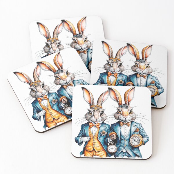 Item preview, Two funny anthropomorphic rabbits in the style of steam punk, designed and sold by LanaGustavsson.