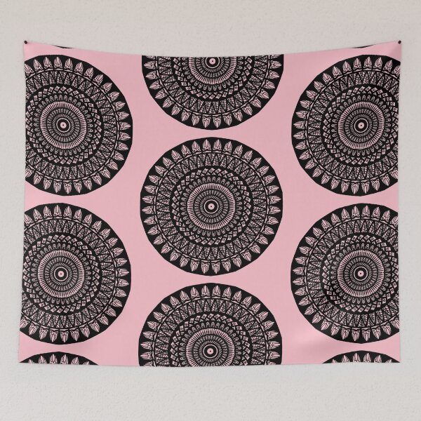Item preview, Black and white floral minimalist simple cute indian spiritual mandala  designed and sold by DivineMandala.