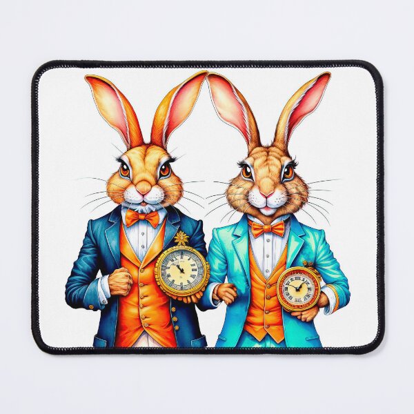 Item preview, Two funny anthropomorphic rabbits in the style of steam punk, designed and sold by LanaGustavsson.