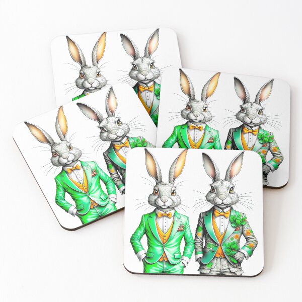 Item preview, Two funny anthropomorphic rabbits in the style of steam punk, designed and sold by LanaGustavsson.