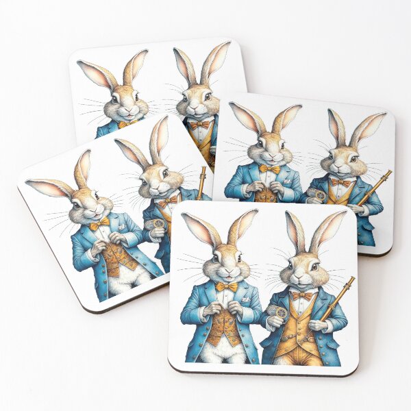 Item preview, Two funny anthropomorphic rabbits in the style of steam punk, designed and sold by LanaGustavsson.