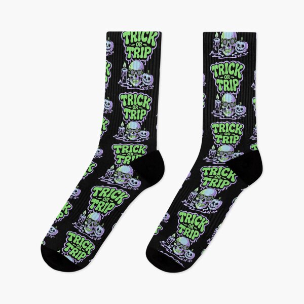 Item preview, Trick or Trip Skull – Neon Psychedelic Halloween Ghost Design designed and sold by Taans-Creation.