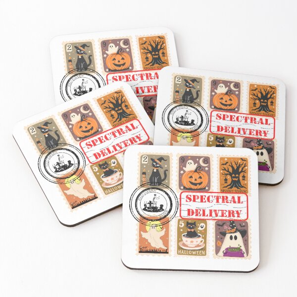Item preview, Spectral Delivery – Halloween Ghost Stamp Design Mug designed and sold by caFUNated.