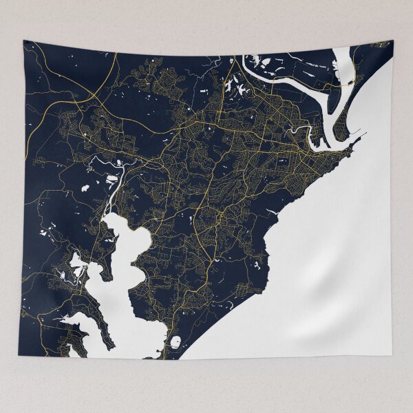 Item preview, Newcastle City Map of New South Wales, Australia - Gold Art Deco designed and sold by deMAP.