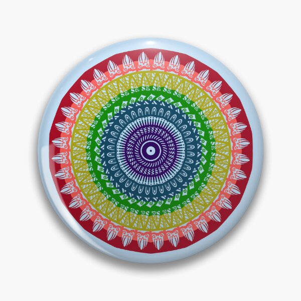 Item preview, Rainbow colorful mandala inspired chic indian spiritual mandala  designed and sold by DivineMandala.