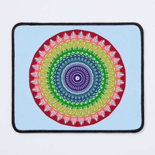 Item preview, Rainbow colorful mandala inspired chic indian spiritual mandala  designed and sold by DivineMandala.