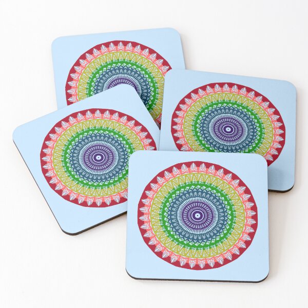 Item preview, Rainbow colorful mandala inspired chic indian spiritual mandala  designed and sold by DivineMandala.