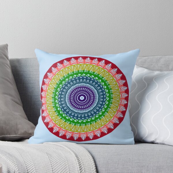 Item preview, Rainbow colorful mandala inspired chic indian spiritual mandala  designed and sold by DivineMandala.