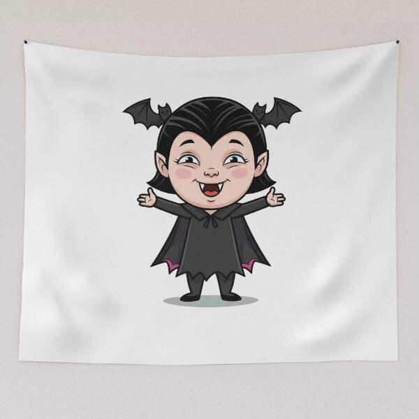 Item preview, Cheerful Little Vampire | Halloween Bat Companions | Cute Cartoon Caricature designed and sold by Creative Spark.