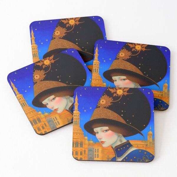 Item preview, Beautiful Lady in a Fantastic Hat at the Venetian Carnival against The Backdrop of The Urban Landscape. designed and sold by LanaGustavsson.