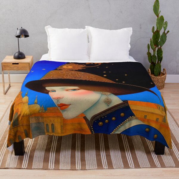 Item preview, Beautiful Lady in a Fantastic Hat at the Venetian Carnival against The Backdrop of The Urban Landscape. designed and sold by LanaGustavsson.