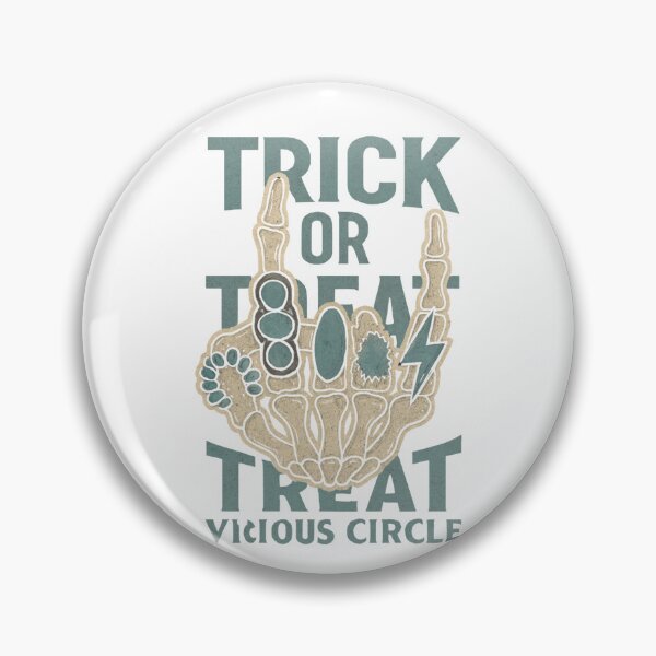 Item preview, Trick or Treat Skeleton Hand – Vicious Circle – Rock On Bones – Turquoise Halloween Classic T-Shirt designed and sold by inkfluenceart.