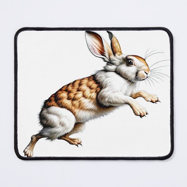 Item preview, A running hare on a white background, isolated. An illustration in the style of vintage prints from nature books and animal encyclopedias. designed and sold by LanaGustavsson.