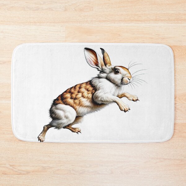 Item preview, A running hare on a white background, isolated. An illustration in the style of vintage prints from nature books and animal encyclopedias. designed and sold by LanaGustavsson.