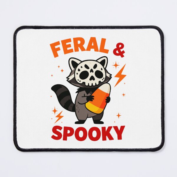Item preview, Feral and Spooky Halloween Raccoon with Candy Corn designed and sold by Tigerr3g.