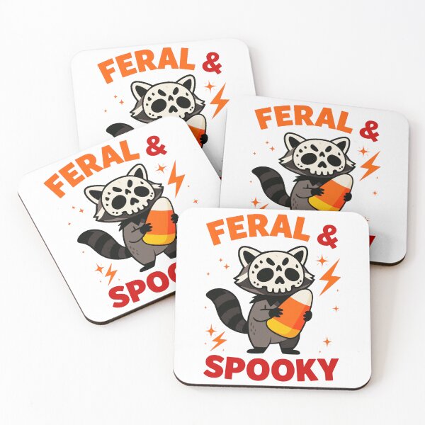 Item preview, Feral and Spooky Halloween Raccoon with Candy Corn designed and sold by Tigerr3g.