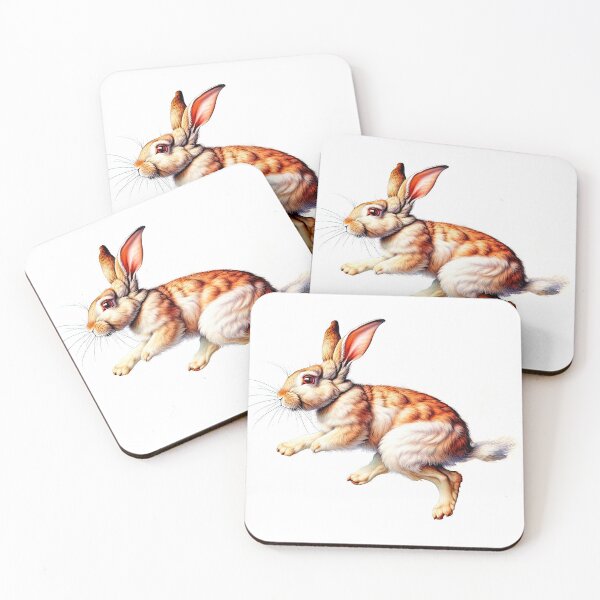 Item preview, A running hare on a white background, isolated. An illustration in the style of vintage prints from nature books and animal encyclopedias. designed and sold by LanaGustavsson.