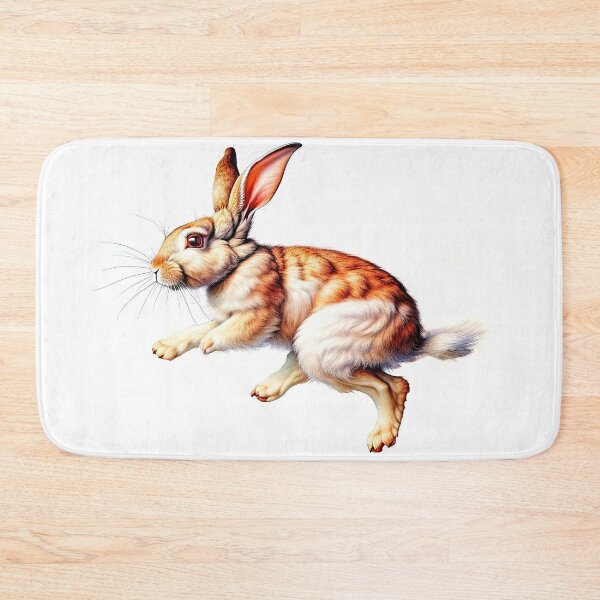 Item preview, A running hare on a white background, isolated. An illustration in the style of vintage prints from nature books and animal encyclopedias. designed and sold by LanaGustavsson.