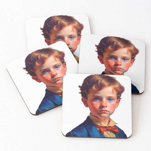 Item preview, .The portert of a cute Victorian boy on a white background isolated. Vintage design in the style of an old oil painting. designed and sold by LanaGustavsson.