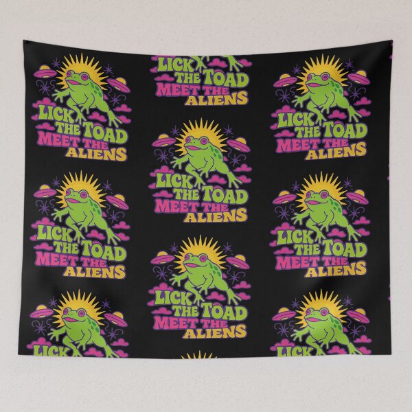 Item preview, Lick the Toad Meet the Aliens Psychedelic Trippy designed and sold by Tigerr3g.