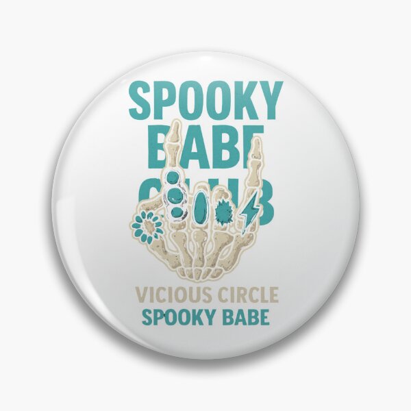 Item preview, Spooky Babe Club – Vicious Circle – Rock On Bones – Turquoise Halloween Classic T-Shirt designed and sold by inkfluenceart.