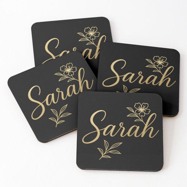 Item preview, Sarah Gold Floral Name Design – Elegant Luxury Typography for Stickers, Apparel & Gifts designed and sold by DailyVibesCo.