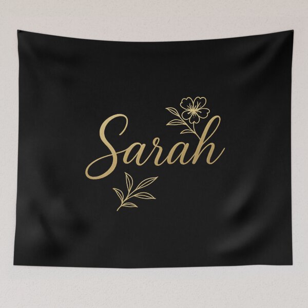 Item preview, Sarah Gold Floral Name Design – Elegant Luxury Typography for Stickers, Apparel & Gifts designed and sold by DailyVibesCo.