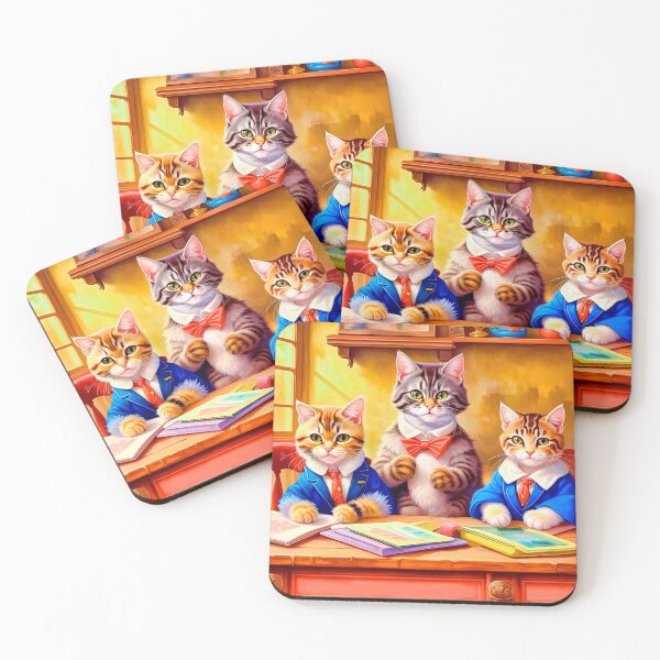 Item preview, Vintage Style Funny Preppy Kittens Come Back To School designed and sold by LanaGustavsson.
