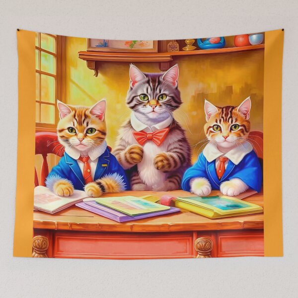 Item preview, Vintage Style Funny Preppy Kittens Come Back To School designed and sold by LanaGustavsson.
