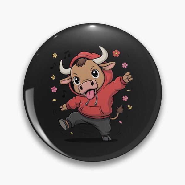 Item preview, Funny Chibi Bull Breakdancing in Red Hoodie – Cute Kawaii Hip-Hop Design designed and sold by ColorSplash123.