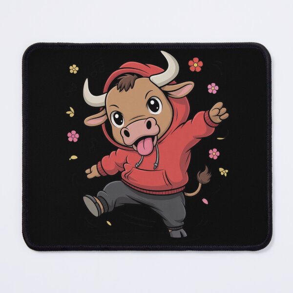 Item preview, Funny Chibi Bull Breakdancing in Red Hoodie – Cute Kawaii Hip-Hop Design designed and sold by ColorSplash123.
