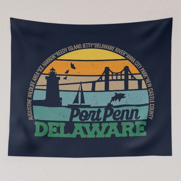 Item preview, Port Penn Delaware Retro Sunset Local Pride Logo  designed and sold by CRHPOD20.