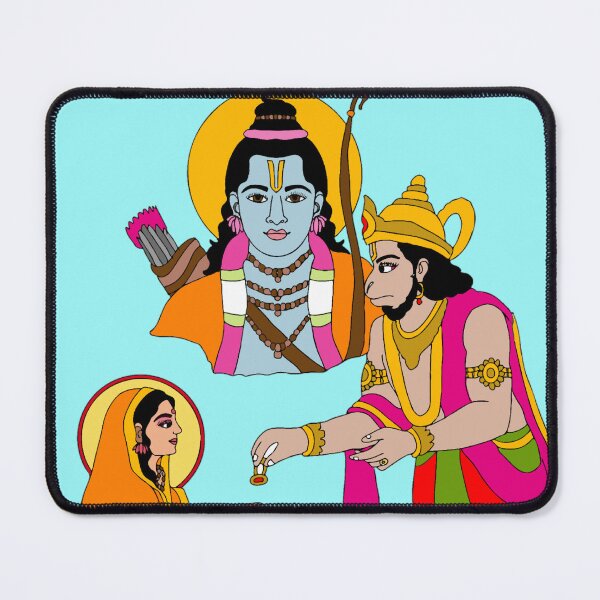 Item preview, Lord Hanuman with Goddess Sita in Ashok Vatika | Ramayana Divine Artwork | Spiritual Hindu Art designed and sold by Harshit_Digital_Arts.