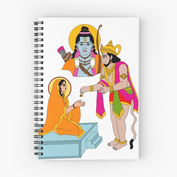 Item preview, Lord Hanuman with Goddess Sita in Ashok Vatika | Ramayana Divine Artwork | Spiritual Hindu Art designed and sold by Harshit_Digital_Arts.