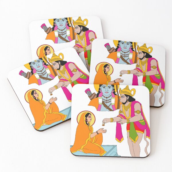 Item preview, Lord Hanuman with Goddess Sita in Ashok Vatika | Ramayana Divine Artwork | Spiritual Hindu Art designed and sold by Harshit_Digital_Arts.