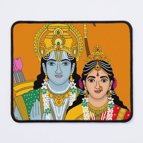 Item preview, Shri SiyaRam Digital Artwork | Lord Ram and Mata Sita Divine Couple | Hindu Spiritual Wall Art designed and sold by Harshit_Digital_Arts.