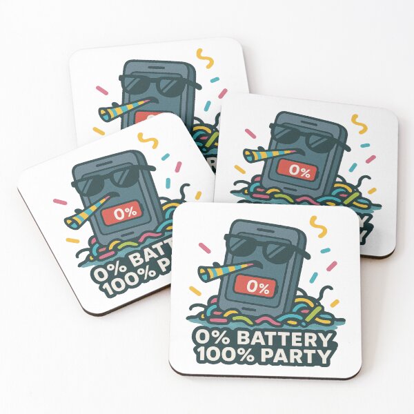 Item preview, 0% Battery 100% Party Funny Sticker designed and sold by NitkiStudio.