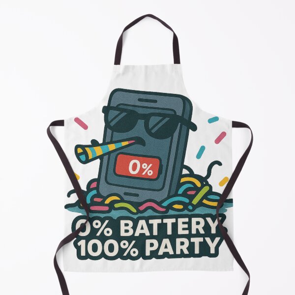 Item preview, 0% Battery 100% Party Funny Sticker designed and sold by NitkiStudio.