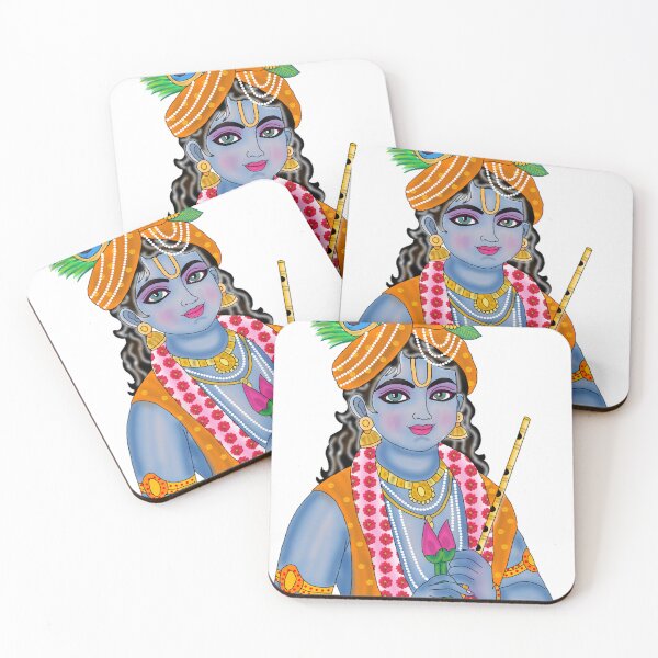 Item preview, Lord Krishna Digital Painting | Hindu Devotional Wall Art | Divine Krishna Artwork designed and sold by Harshit_Digital_Arts.