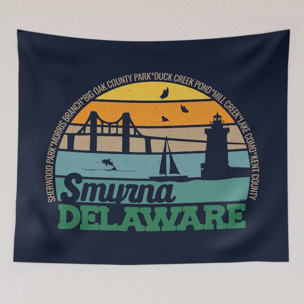 Item preview, Smyrna Delaware Retro Sunset Local Pride Logo  designed and sold by CRHPOD20.