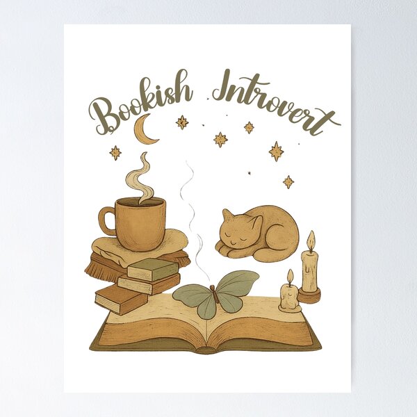 Artikelvorschau, Bücherwurm Introvertiertes minimalistisches Textdesign entworfen und verkauft von CottonandQuill.