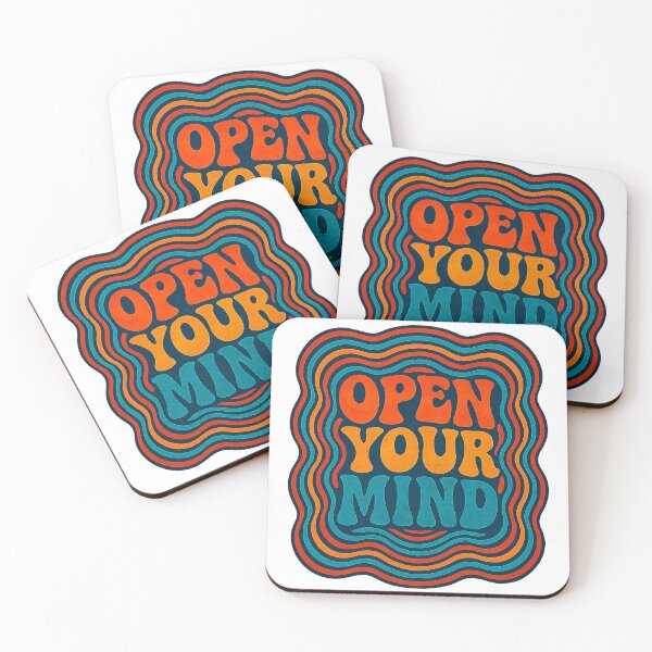 Item preview, Open Your Mind – Psychedelic Retro Typography Art designed and sold by CosmicShapes.