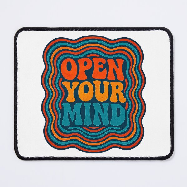 Item preview, Open Your Mind – Psychedelic Retro Typography Art designed and sold by CosmicShapes.